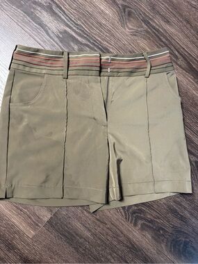 Nike Olive Green Golf Skorts with Striped Waistband